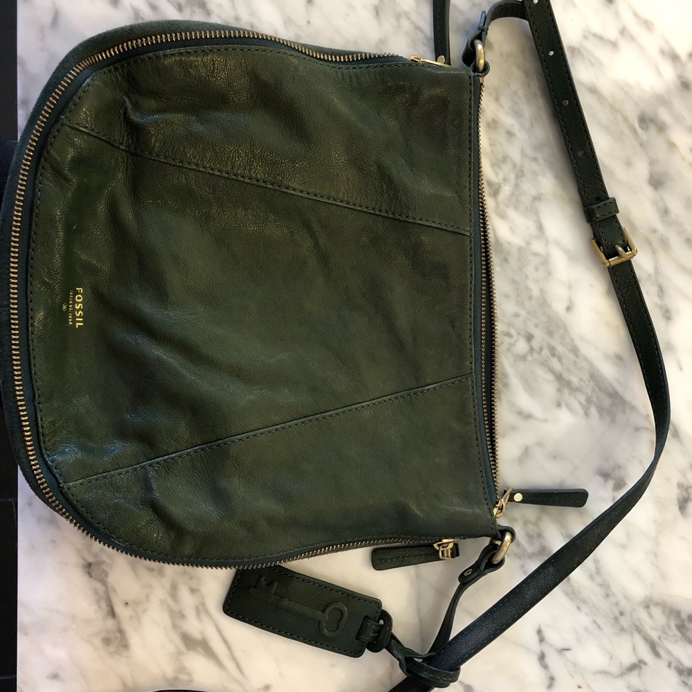 Fossil emerald leather crossbody